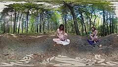 turquoise masturbates clit outdoors with dildo to orgasm vr yanks