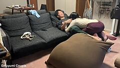 cohabiting japanese couple fucks wild mid-day she rides cock orgasming nonstop huge ass shaking
