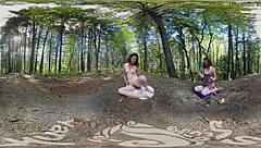 turquoise masturbates clit outdoors with dildo to orgasm vr yanks