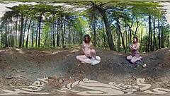 turquoise masturbates clit outdoors with dildo to orgasm vr yanks