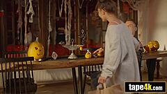 halloween pickup with tattooed latina turns wild pounding her wet pussy hard