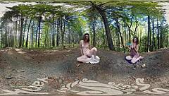 turquoise masturbates clit outdoors with dildo to orgasm vr yanks