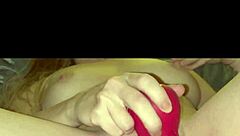 Cute Blonde Milf Fingers Dripping Pussy To Intense Orgasm With Toy After Bath