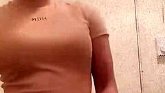 wanna see this black girl flash her chocolate ass in the bathroom?