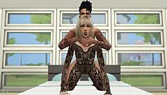 Young Lingerie Girl in Stockings Bent Over for Brutal Hardcore Doggystyle Pounding During Sims 4 Game