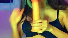 hey listen up she tells you exactly how to stroke that cock while teasing her big teen tits