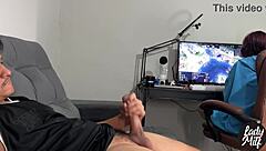 caught him jerkin his monster cock while i gamed what'd ya think i did?