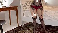 Mistress dominates slave in kinky stockings cash sex