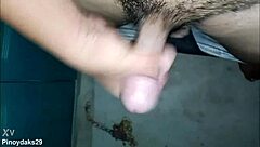 i love giving handjob to my hairy natural cock so much