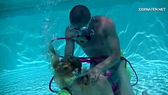 cruz's blowjobs make cum splash all over the pool