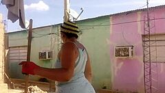 chubby latina neighbor's huge ass in short dress makes ebony milf flash curves teasing nonstop!