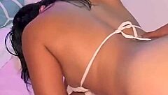 amateur colombian brunette milf with huge natural tits and small waist moans as she's fucked hard in bedroom