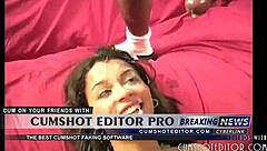 cute teen gets bukkake cum covered in wild blowbang gangbang