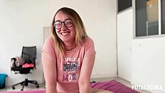 putalocura's busty blonde teen chats then fucks torbe hard on bed
