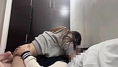 skinny 18yo roommate shakes ass rides hard cock raw creampie 😈🍑💦