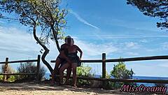 Strangers spot my pussy flash and grope while I squirt hard in park orgasm 😩💦