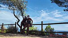 Strangers spot my pussy flash and grope while I squirt hard in park orgasm 😩💦