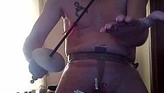 femdom mistress binds slave for deepthroat facefuck cum gulp and spanking torment