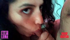 mi hermanastra lets me suck her huge tits and titfucks me till i cum in her mouth ft eddie queens