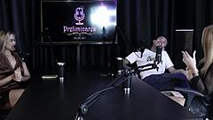 hot blonde yasmin pariz strips sheer red lingerie and sucks cock