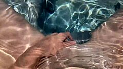 Artemisia Love fingers her big tits milf pussy naked in outdoor jacuzzi legs POV