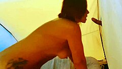 whoa i sneak into the camping tent and catch hot italian milf rubbing her hairy pussy 😲🍑🔥