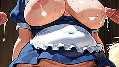 Elsa the busty curvy milf gets gangbanged in barn with bukkake finish