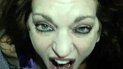 Raven's Sexy Lips Wrap Around Cock for Juicy Oral Cumshot Creampie