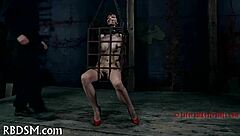 Femdom couple punishes tight pussy chick rough with hardcore bdsm fucking and oral