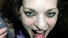 Raven's Sexy Lips Wrap Around Cock for Juicy Oral Cumshot Creampie