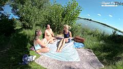 Nesty and Diane's Wild Outdoor Orgy with Escaped Prisoner!!