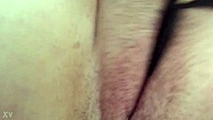 hazey stuffs wet shaved panties into her fat hairy pussy while fingering clit to orgasm