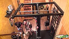 Three slaves endure hardcore bdsm spanking in minerva's dungeon