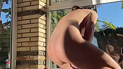 ugh im struggling so hard taking this huge black dildo deep in my tight pussy backstage pov solo ride