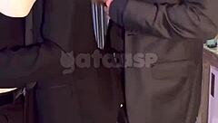 Birthday surprise! Cuckold wife takes two alpha cocks for double vaginal, anal creampie, squirt and swallow humiliation