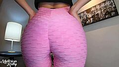 Mysteriouskathy Trains at Gym in Leggings for Brazilian Blonde Blowjob Ending in Cum on Ass