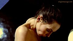 Petite Virgin Vika's Hairy Pussy Massaged