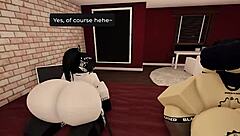 Big black cocks dominate big asses in wild Roblox threesome pounding