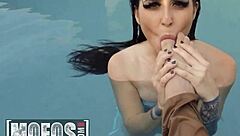 Kaitlyn Katsaros teases neighbor with perfect body tight pussy bikini blowjob seduction