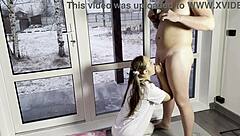 step-sis misssvikki blows before christmas in sheer outfit