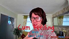 big titted slut tricks nerd into letting her swallow his load whole