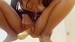 damn its tough deciding between tight pussy or throbbing cock with this dildo crossdressing play 😂🤔