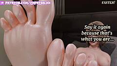 DOMINATED BY MADAME ASHLEY'S FEMDOM FEET IN HENTAI JOI PRIVILEGE!