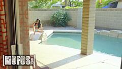 Kaitlyn Katsaros teases neighbor with perfect body tight pussy bikini blowjob seduction