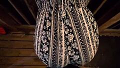 check out this horny petite redhead babe grinding her little ass on guy in public outdoor tease