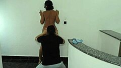 Casting Cute Brunette Babe Licks Ass in Lingerie Before Creampie Load