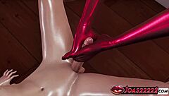 imagine this sexy elf's big tits teasing your cock with licks feet and pussy on new year