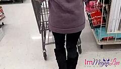 Immeganlive Rips Wedgie Panties Exposing Big Tits Ass in Public