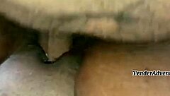 rubbing my huge black cock on her fat wet pussy then stuffing deep cum inside