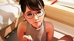 petite japanese amateur teases with slow handjob and blowjob on hard cock in pov close up